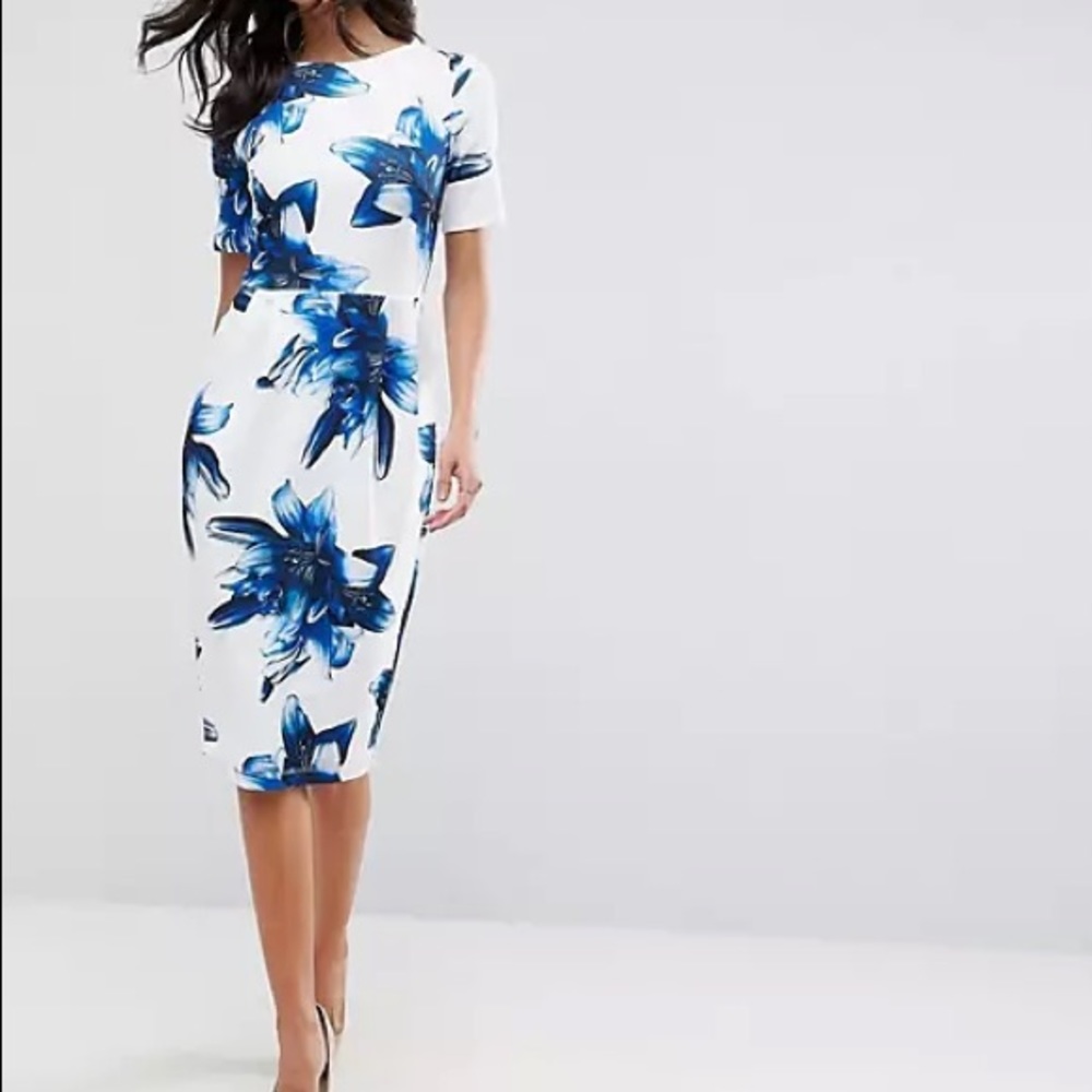 ASOS white floral dress